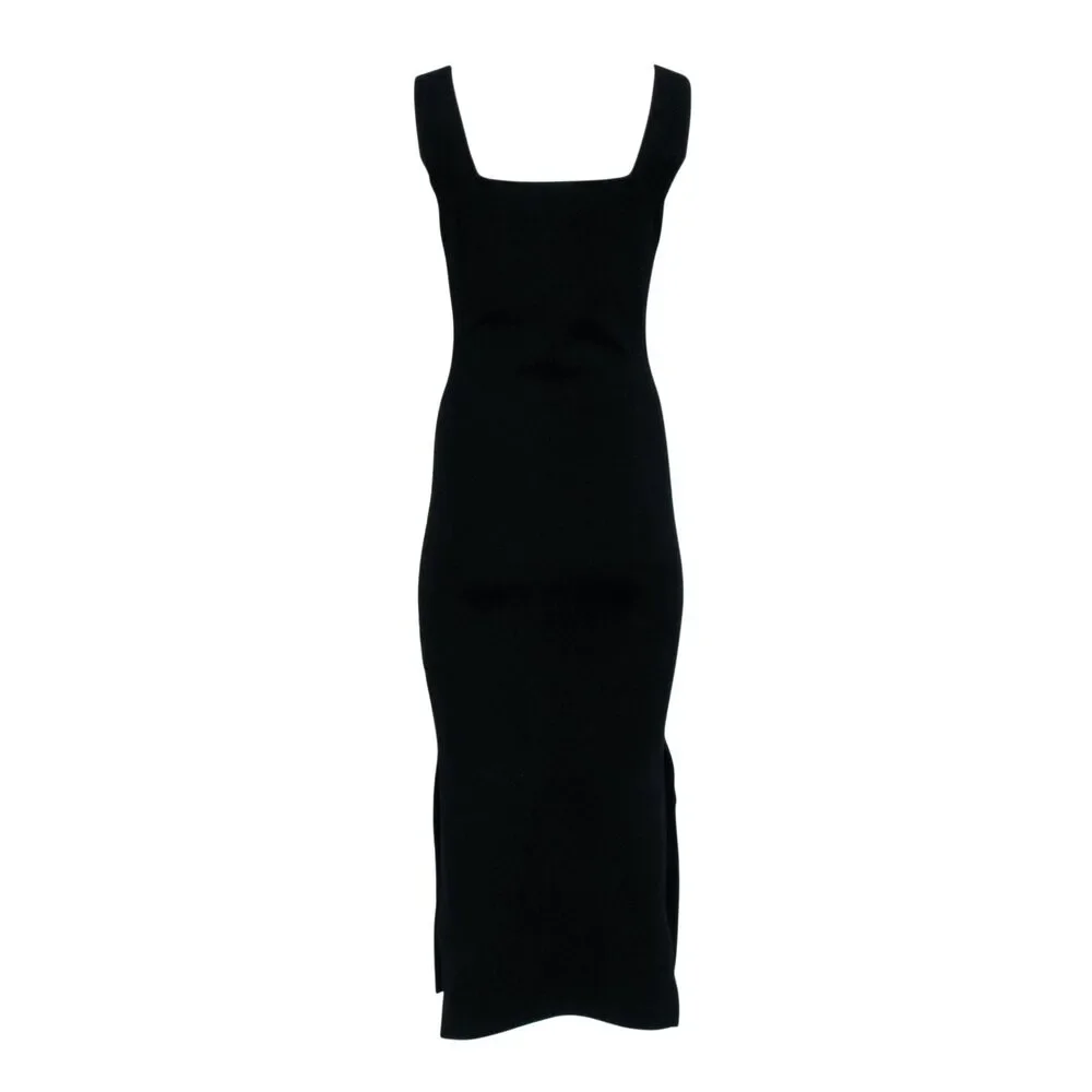 Nanushka - Black Stretch Knit Sleeveless Midi Dress Sz S